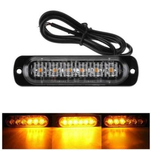 2X 6 LED Slim Flash Light Bar Auto Car Vehicle Emergency Warning Strobe Lamp 12V - Picture 1 of 12