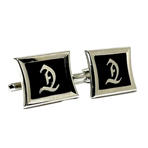 D Old English Font Monogram Initial Letter Vintage HICKOK Cuff Links Silver Tone - Picture 1 of 13