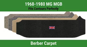 Lloyd Berber Small Deck Carpet Mat for 1968-1980 MG MGB w/British Flag Logo - Picture 1 of 59