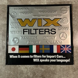 RARE. Vintage Wix Foreign Car Filters Stamped Aluminum Advertising Sign 26x24 - Picture 1 of 12