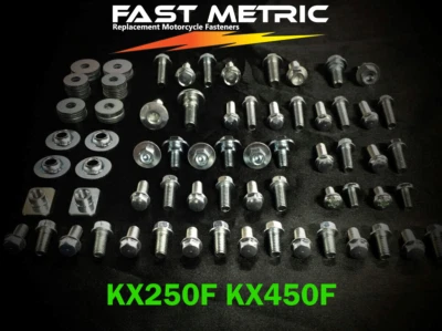 96PC BODY BOLT KIT KAWASAKI KX250F KX450F KX450 Plastics fenders Seat - Image 1 of 3