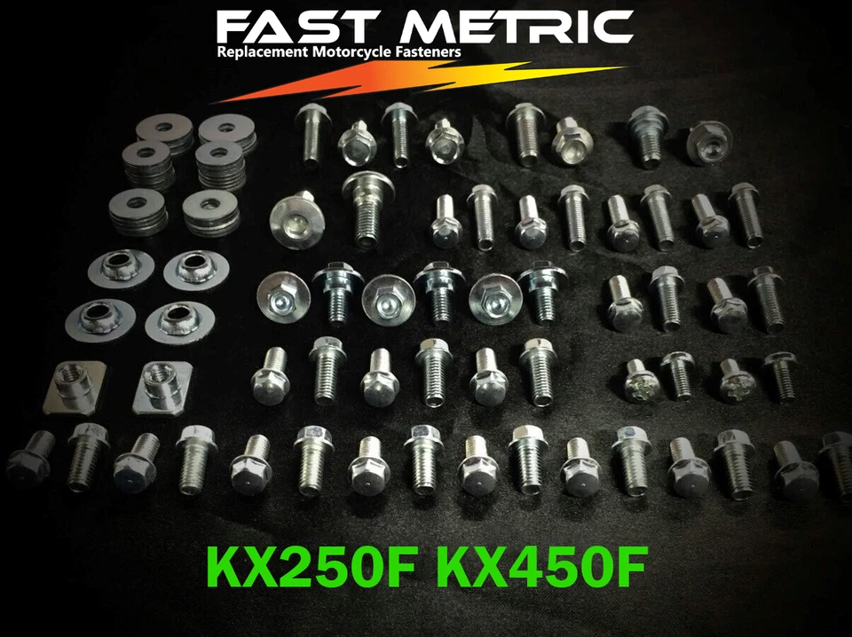 96PC BODY BOLT KIT KAWASAKI KX250F KX450F KX450 Plastics fenders Seat - Image 1 of 3