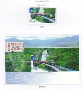 AUSTRALIA # 3257a,3260b,3261 VF-MH VIAJES FERROVIARIOS S.ADH FOLLETO/ESTAMPILLA+ CV $34 - Imagen 1 de 1