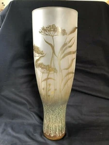 Antique DAUM style very large signed glass vase 17 " - Picture 1 of 10