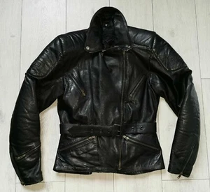 Belstaff Leather Belted Jacket + Linning 12UK 8US Womens Motorcycle *Vintage* - Picture 1 of 12