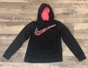 Nike Therma Hoodie Royal Black/Pink Dri-fit Youth Girls Large - Picture 1 of 3