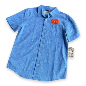 Urban Pipeline Boys Shirt Size L Maxwear Blue Poplin Short Sleeves Button Up NEW - Picture 1 of 5