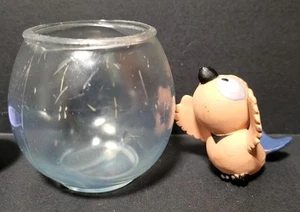 MISFIT Swimming Parrot Bird & BOWL Plastic Figure Rudolph The Red Nose, Reindeer - Picture 1 of 2