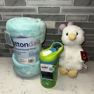 AURORA Daisy-Do's Ginny Goose Stuffy, Bunny Flannel Throw 50X60 & Zak! Sippy Cup - Picture 1 of 13