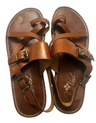 Sandalias Patricia Nash Fidella de cuero con tiras con anillo de punta marrón 7,5 Foto 1 de 4