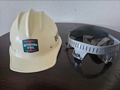 Sombrero duro Bullard 502 vintage de acero Bethlehem con forro y suspensión Foto 1 de 4