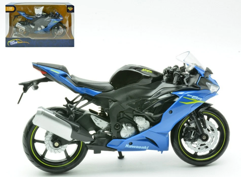 Modellino moto scala 1:12 KAWASAKI NINJA ZX 6R BLUE motorcycle modellismo Foto 1 de 1