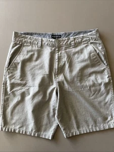 Hang Ten Shorts Mens Size 36 Flat Front Tan Checked Slash Pockets Belt Loops - Picture 1 of 11