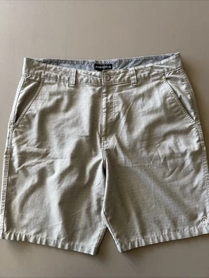 Pantalones Cortos Hang Ten Para Hombre Talla 36 Frente Plano Tostado Cuadros Bolsillos Cortados Trabillas para Cinturón Foto 1 de 4