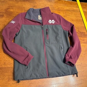 Kinder weinrot und grau Softshell Jacke Mississippi State Bulldoggen Größe Small 8-10 - Bild 1 von 7