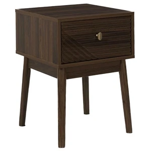 HowHomely Nachttisch Nachtkommode Nachtschrank hohe Füße dunkelbraun 40x40x55 cm - Bild 1 von 10
