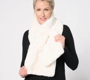 Belle by Kim Gravel Aspen Faux Fur Scarf Cream New - Picture 1 of 1