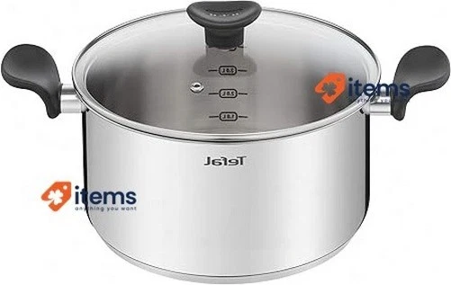 Tefal Primario Cucinare Pentola 24 CM / 5 Litro con Vetro Coperchio Argento - Immagine 1 di 4