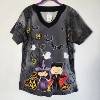 Uniform Advantage Scrub Top Women's M Halloween Theme  - Image 1 of 4