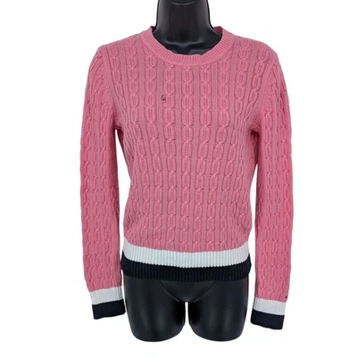 Suéter Tommy Hilfiger Cable Mujer Talla XS Pullover Universitario Academia Preppy Acogedor Foto 1 de 4