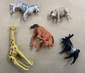 VINTAGE PLASTIC ANIMALS Hong Kong Sheep ZIP Horse Donkey Horse German Shepard - Picture 1 of 15