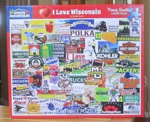 I LOVE WISCONSIN - Completo - PUZZLE MONTAÑA BLANCO - Imagen 1 de 3