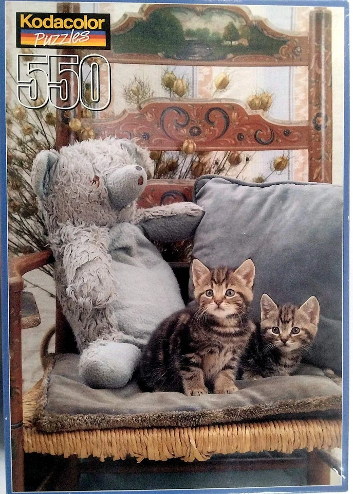 Teddy & Tabbies Bear Kittens Kodacolor Kodak 550 pc 13" X 19" Rose Art Puzzle - Image 1 of 1