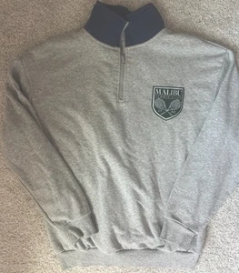 EUC Malibu Tennis Club 1/4 Zip Neckline Patch Left Chest Unisex L - Picture 1 of 7