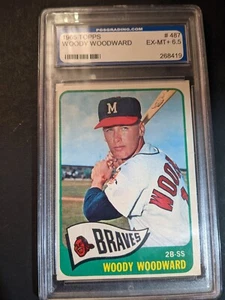 1965 Topps Woody Woodward #487 braves graded 6.5 vintage - Picture 1 of 2