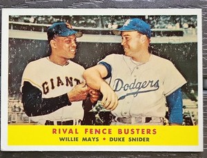 1958 Topps - #436 Willie Mays, Duke Snider