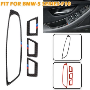 Fits BMW F10 5 Seri 2011~2017 Carbon Fiber Window Lift Switch Cover Sticker Trim - Bild 1 von 7