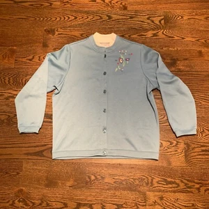 Vintage BLAIR Womens Button Down Sweater, Floral, Double Collared, Size Large P - Picture 1 of 7