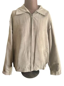 Columbia Men's Khaki Softshell Full Zip Jacket Mens Size XL Cotton Plaid Lined - Picture 1 of 6