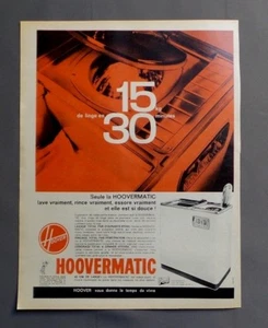 PUB PUBLICITE ANCIENNE ADVERT CLIPPING 210917 / LAVE LINGE HOOVERMATIC 15KG 30MN - Picture 1 of 1