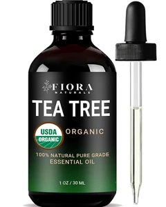 Tea Tree Essential Oil by Fiora Naturals- 100% Pure Organic Oil, for Face, Hair, - Picture 1 of 12