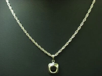 835 Cadena de Plata & 925 Ley Colgante con Onix Guarnición / 6,2g / 38,0 CM - Imagen 1 de 3