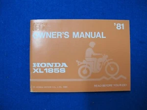 Honda 1981 XL185S Original Factory New Old Stock Owners Manual  F614 - Picture 1 of 4