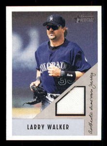 2002 Bowman Heritage Relic #BHLW Larry Walker Rockies Jersey White b