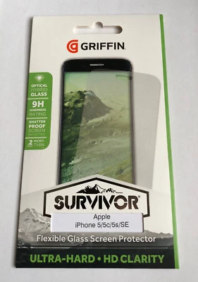 Griffin Survivor Flexible Retina Glass Screen Protector For iPhone SE / 5s / 5 - Image 1 of 4
