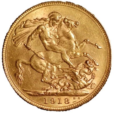 India Bombei Gold Sovereign 1918 I George V KM#A525 11453 - Image 1 of 3