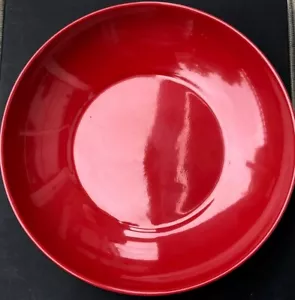 DINNER BOWLS RED & BLACK 4 X MELAMINE LARGE CHINESE ASIAN / PLATES, 25 CM DIA, - Foto 1 di 3