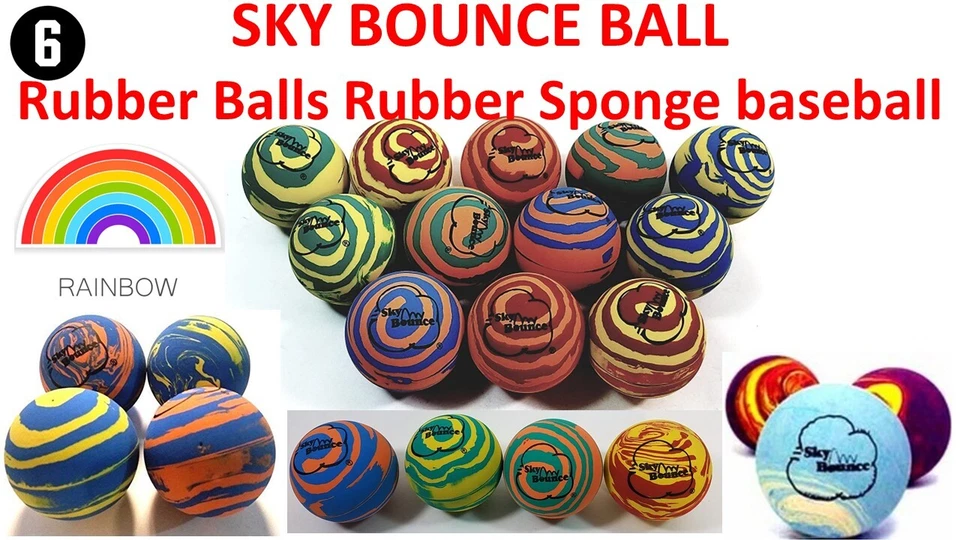 Bolas de mano de goma de 2" "ARCO IRIS" - SKY BOUNCE - 6 bolas (TAIWÁN) Foto 1 de 1