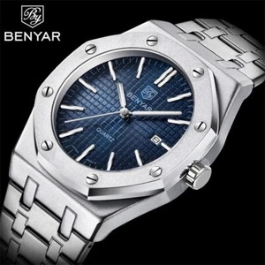 BENYAR "Royal Oak" Men's Quartz Watch Luxury Analog 30M Waterproof Luminous NEW - Picture 1 of 5