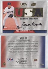2009 USA Baseball Box Set Triple Jersey 18U National Team Connor Mason Auto