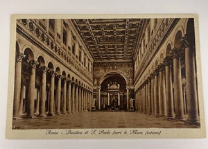 Vintage Roma Basilica di l paolo fuori le mura Postkarte P2 - Bild 1 von 2