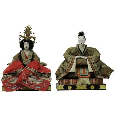 Gofun Meiji Period Hina Japanese Emperor and Empress Dolls w/ Provenance-Reduced - Image 1 of 4
