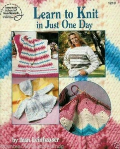 Knitting ASN American School of Needlework Learn To 1 Day Easy Hat Scarf Sweater - Picture 1 of 7