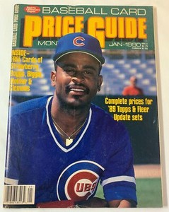 January 1990 SCD Baseball Card Price Guide Monthly ~ uncut with cards