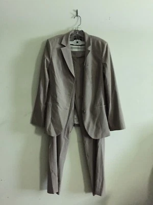 Traje Pantalón Mujer Formal Elegante Estilo & CO Talla 14 Marrón Rayas 2 Piezas Foto 1 de 4