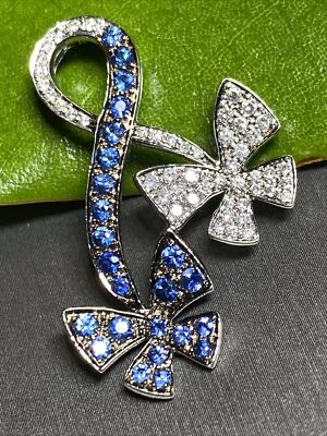 Colgante Vintage Zafiro Diamante Mariposa Patrimonio Joyería Fina Usado  Foto 1 de 4